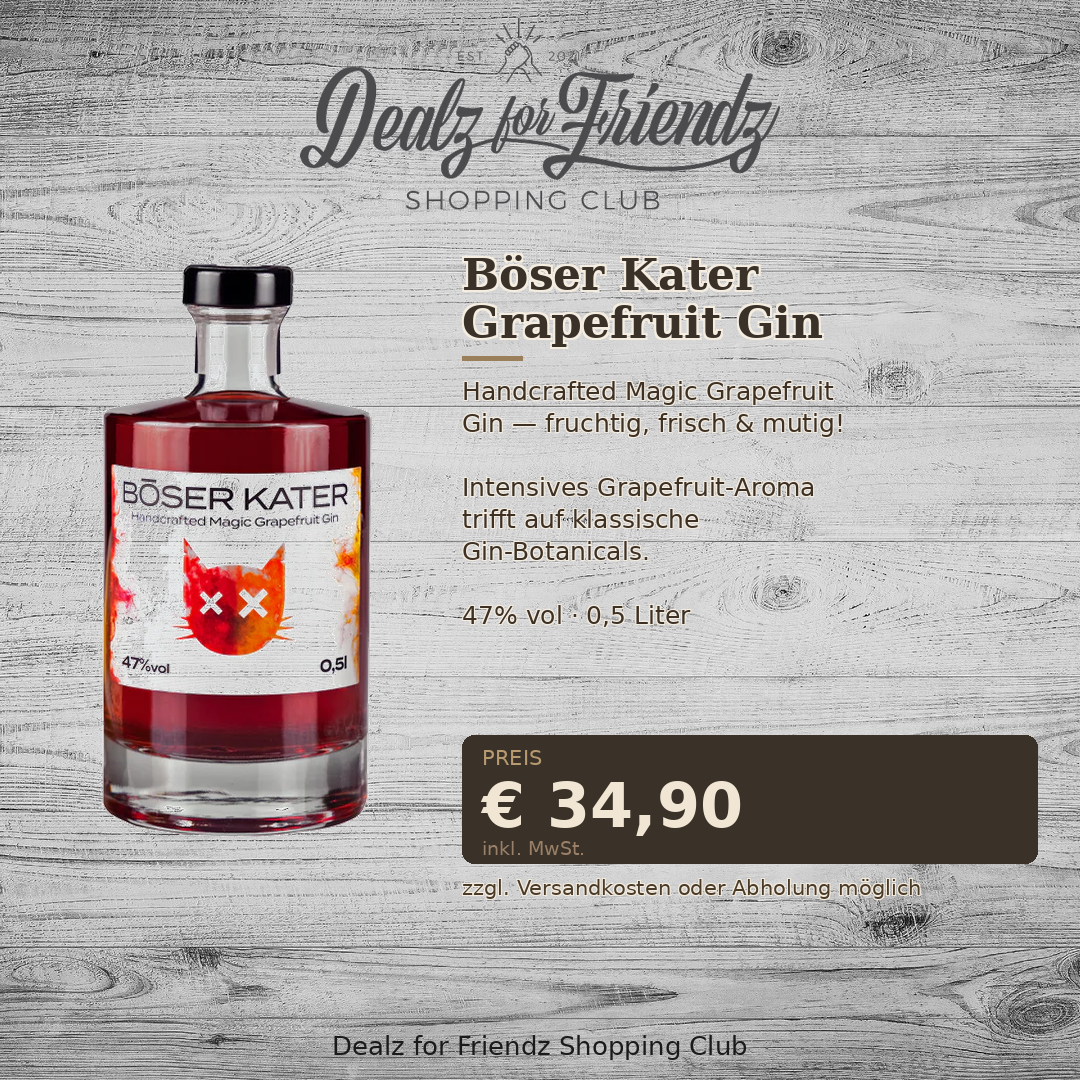 Böser Kater Grapefruit Gin — Handcrafted 0,5l