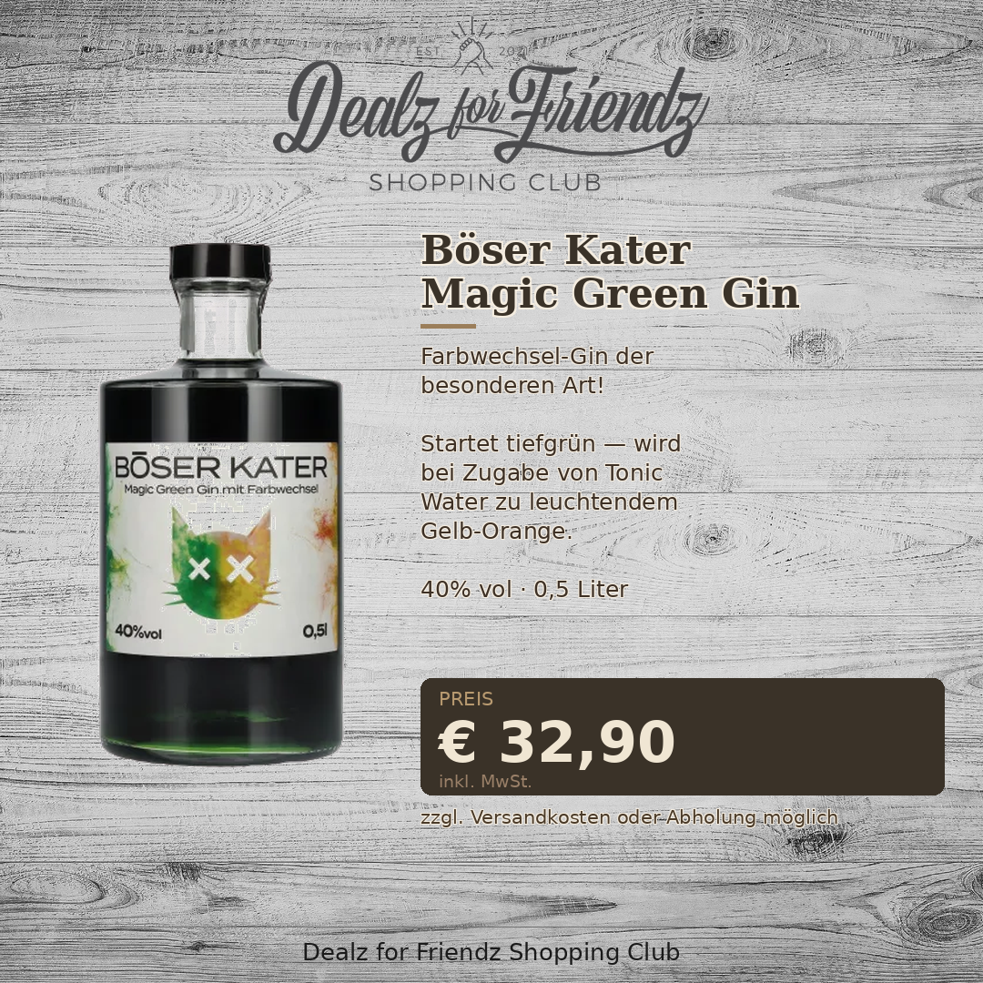 Böser Kater Magic Green Gin — Farbwechsel 0,5l