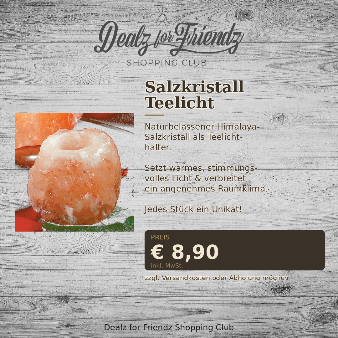 Salzkristall Teelicht — Himalaya Naturstein